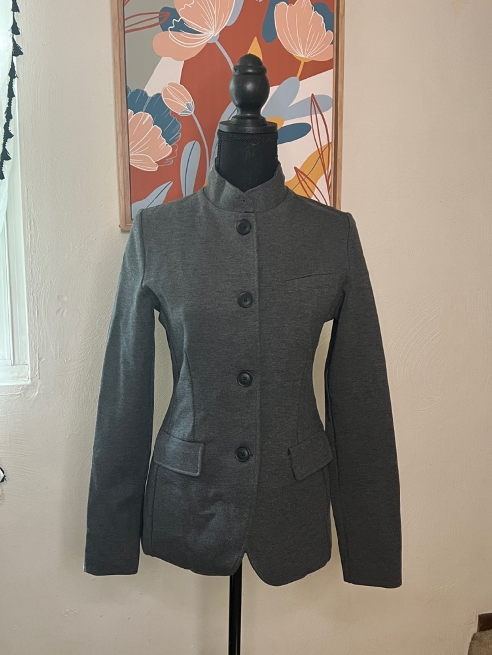 Quince Ultra-Stretch Ponte Stand Collar Blazer Size XS NEW